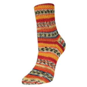 Rellana Flotte Socke Legato wool polyamide 3063 red orange and yellow