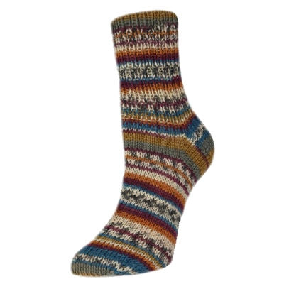 Rellana Flotte Socke Legato wool polyamide 3065 brown blue and grey
