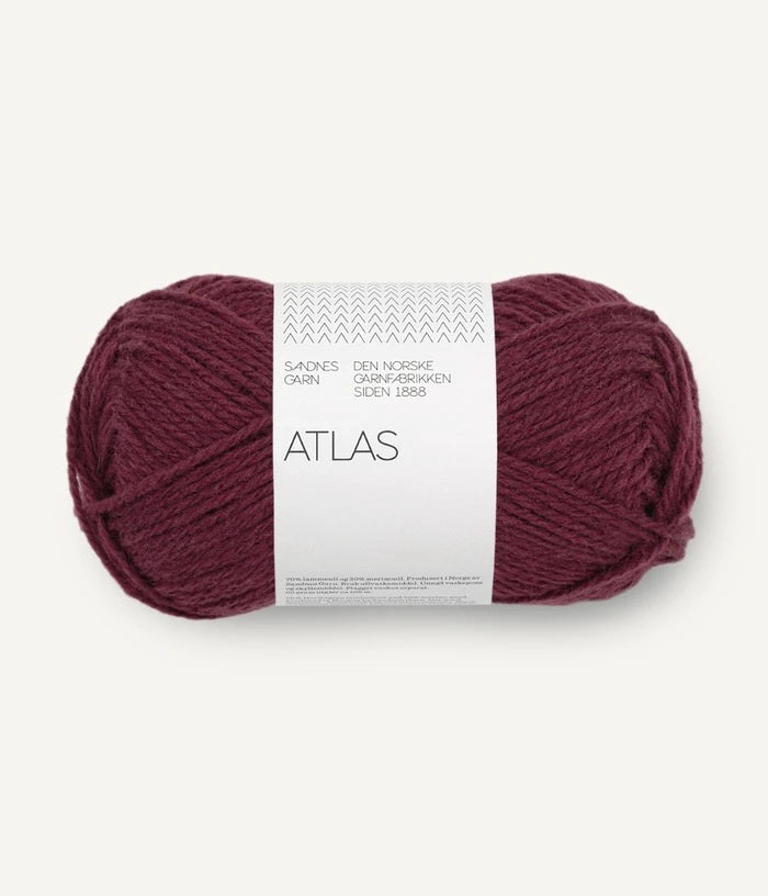 Sandnes Garn Atlas norwegian lambswool merino wool 4372 burgundy