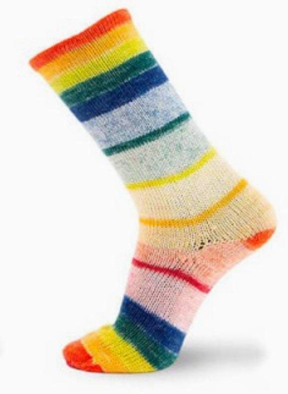 Concept By Katia Symmetric Socks and More Degrade superwash wool polyamide 70 orange yellow green blue red