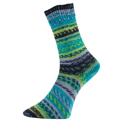 Pro Lana Fjord Socks Puzzle wool polyamide 82 green blue grey