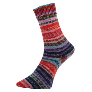 Pro Lana Fjord Socks Puzzle wool polyamide 84 red purple black