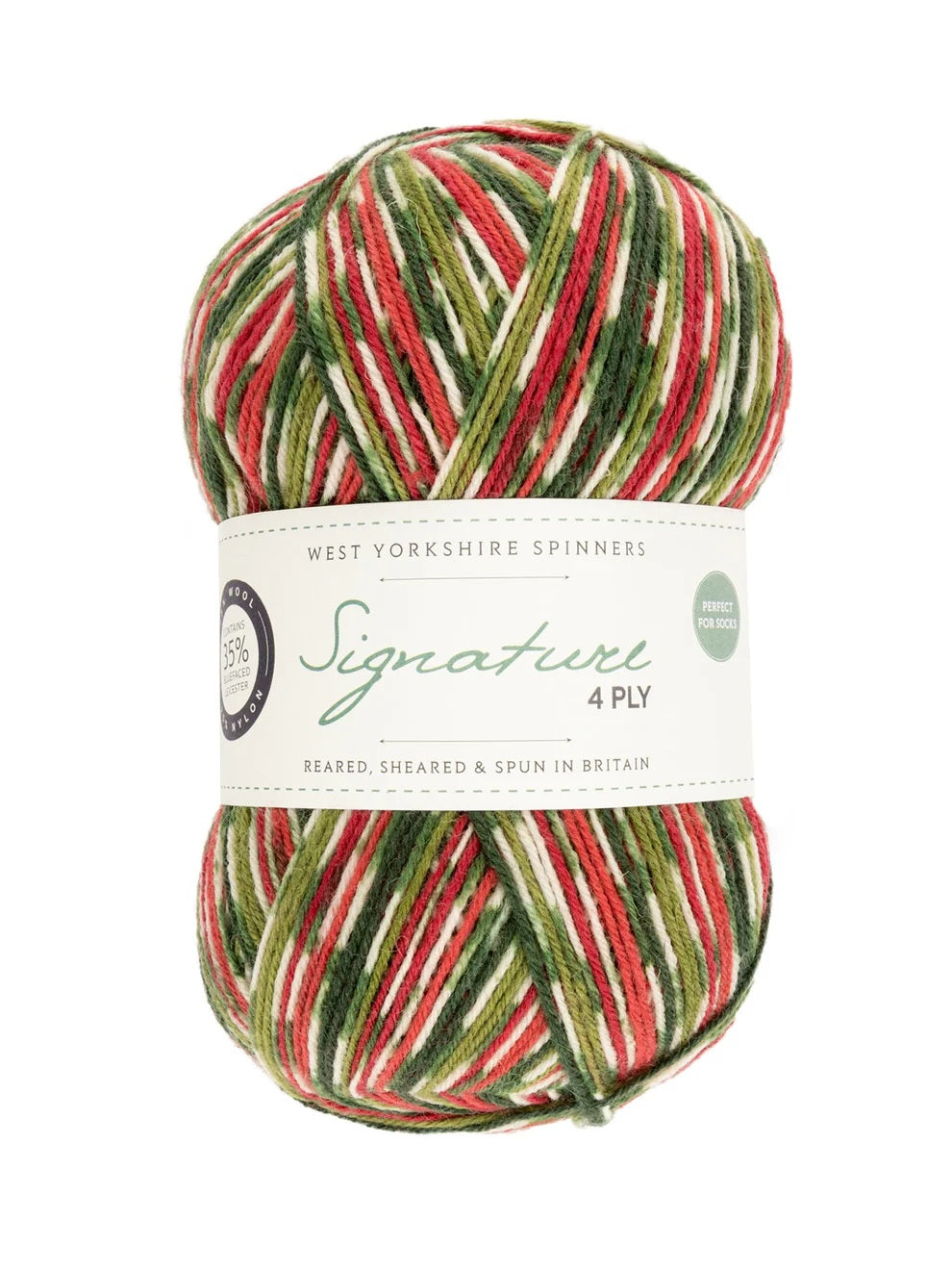 West Yorkshire Spinners Signature 4-ply wool nylon 886 holly berry