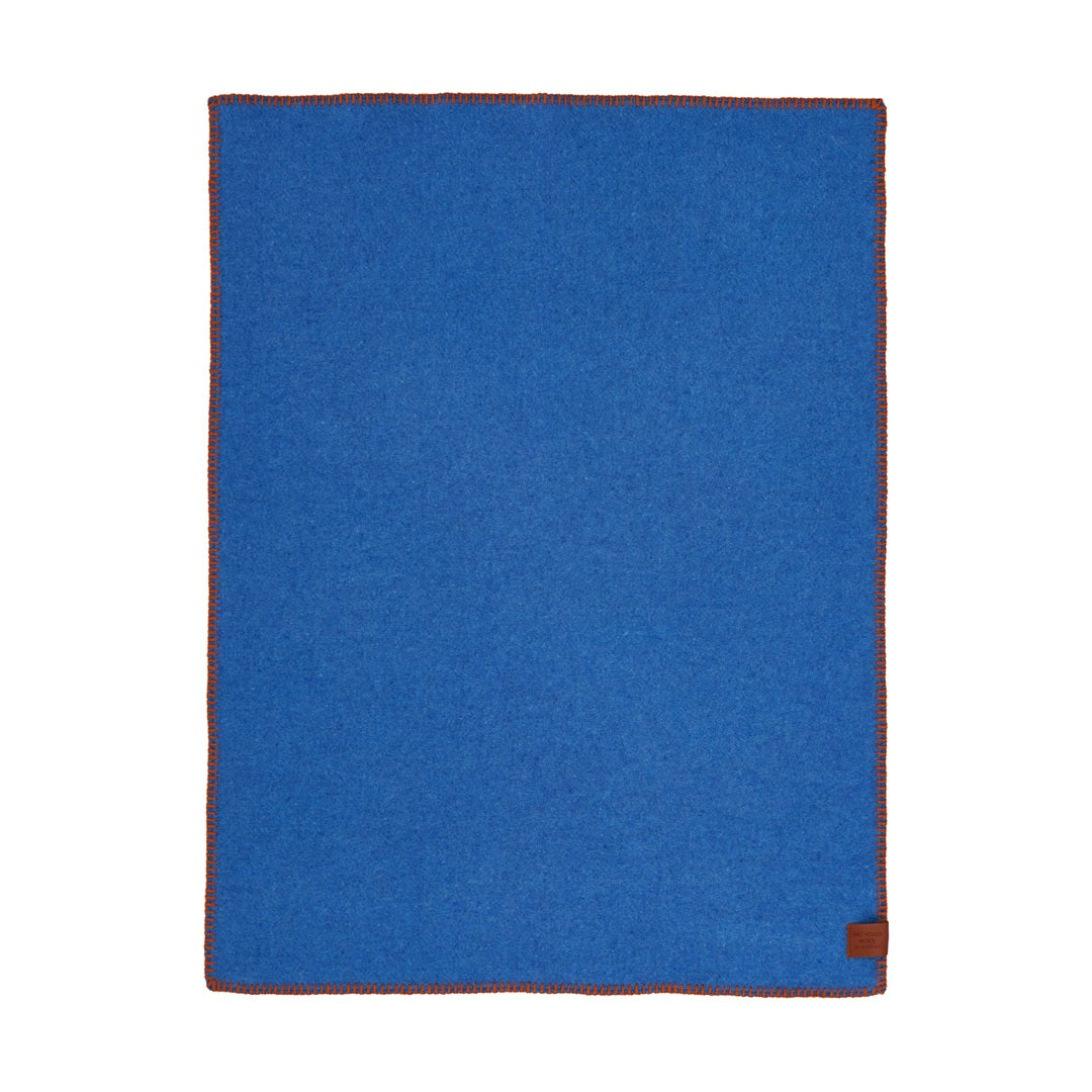Klippan Baby Blanket lambswool cozy blue and orange