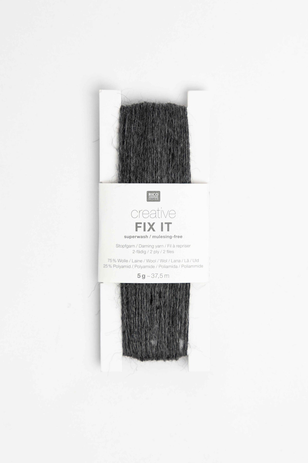 creative fix it darning yarn wool polyamide Rico grey