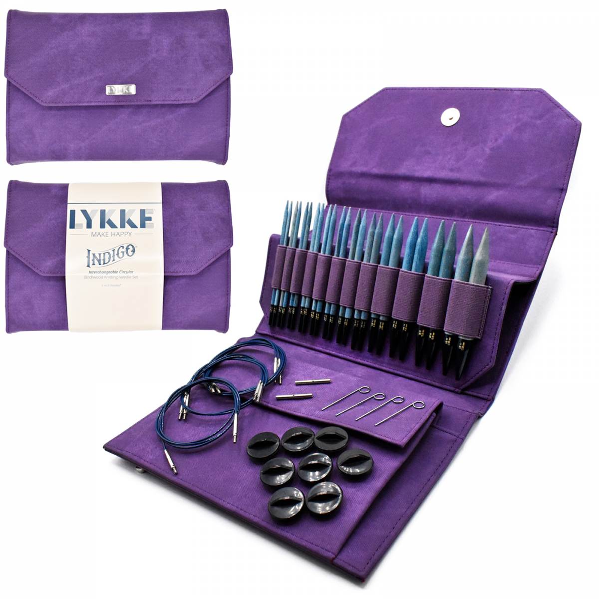 Lykke Indigo Interchangeable Set 13cm/5" Tips violet fabric