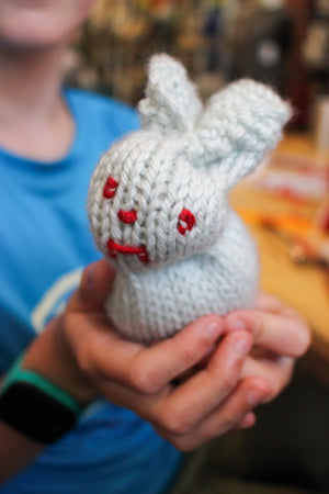 Kids Level 0: Learn to Knit class kids class bunny project
