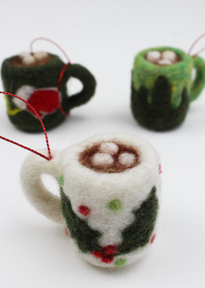 Needle Felting Level 0: Hot Chocolate Ornaments