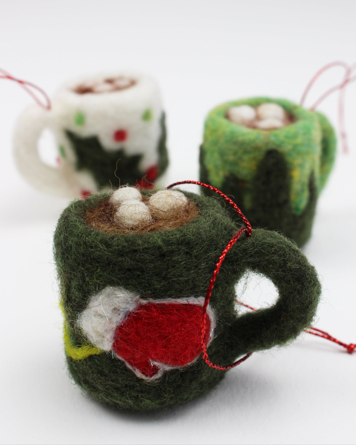 Needle Felting Level 0: Hot Chocolate Ornaments