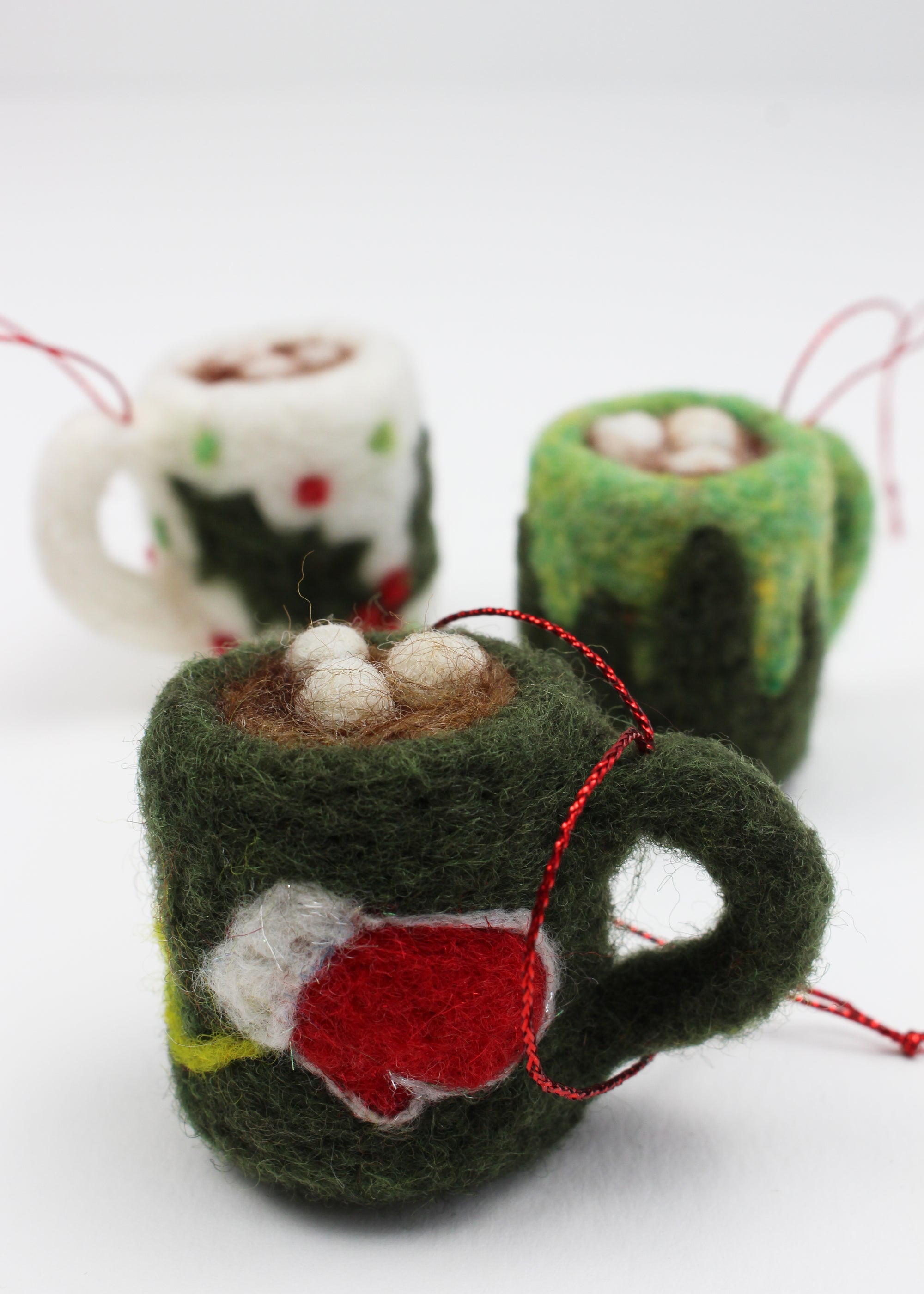 Needle Felting Level 0: Hot Chocolate Ornaments