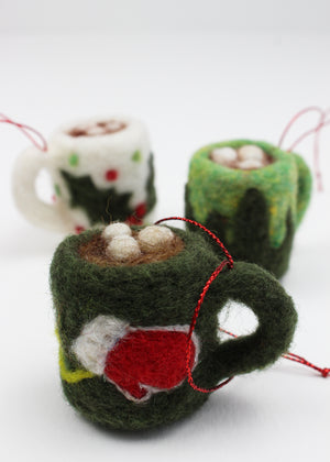 Needle Felting Level 0: Hot Chocolate Ornaments