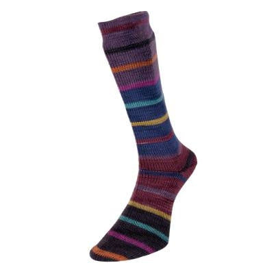 Estelle Evolution Stripe Sock wool nylon q60305 wine gums