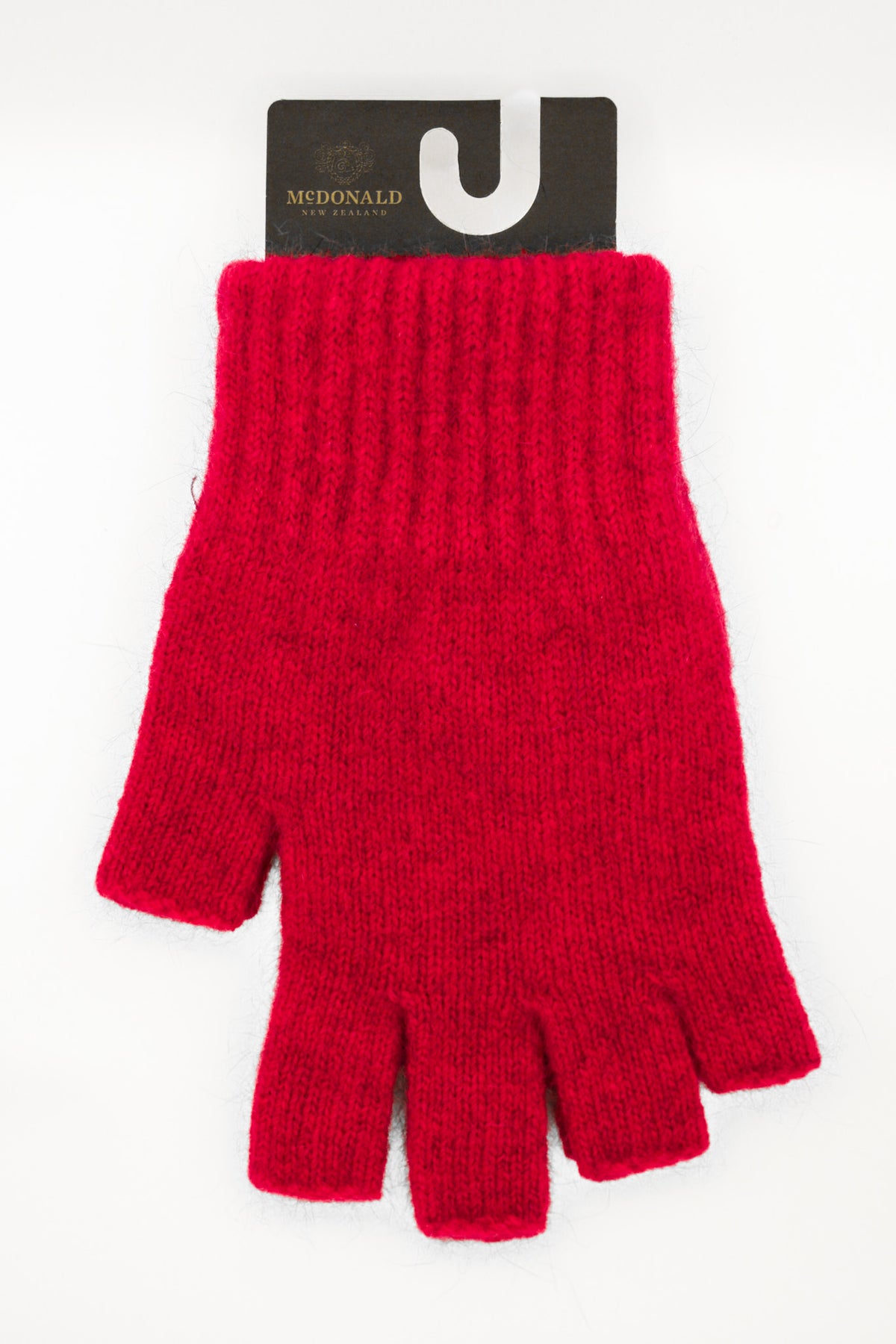 McDonald Textiles Possum Merino Open Finger Gloves possum merino red
