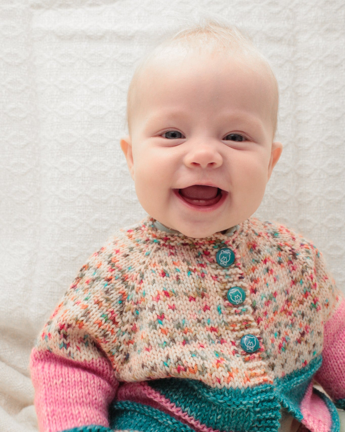 Top Down Baby Cardi by Bonnie Groening in Drops Fiesta