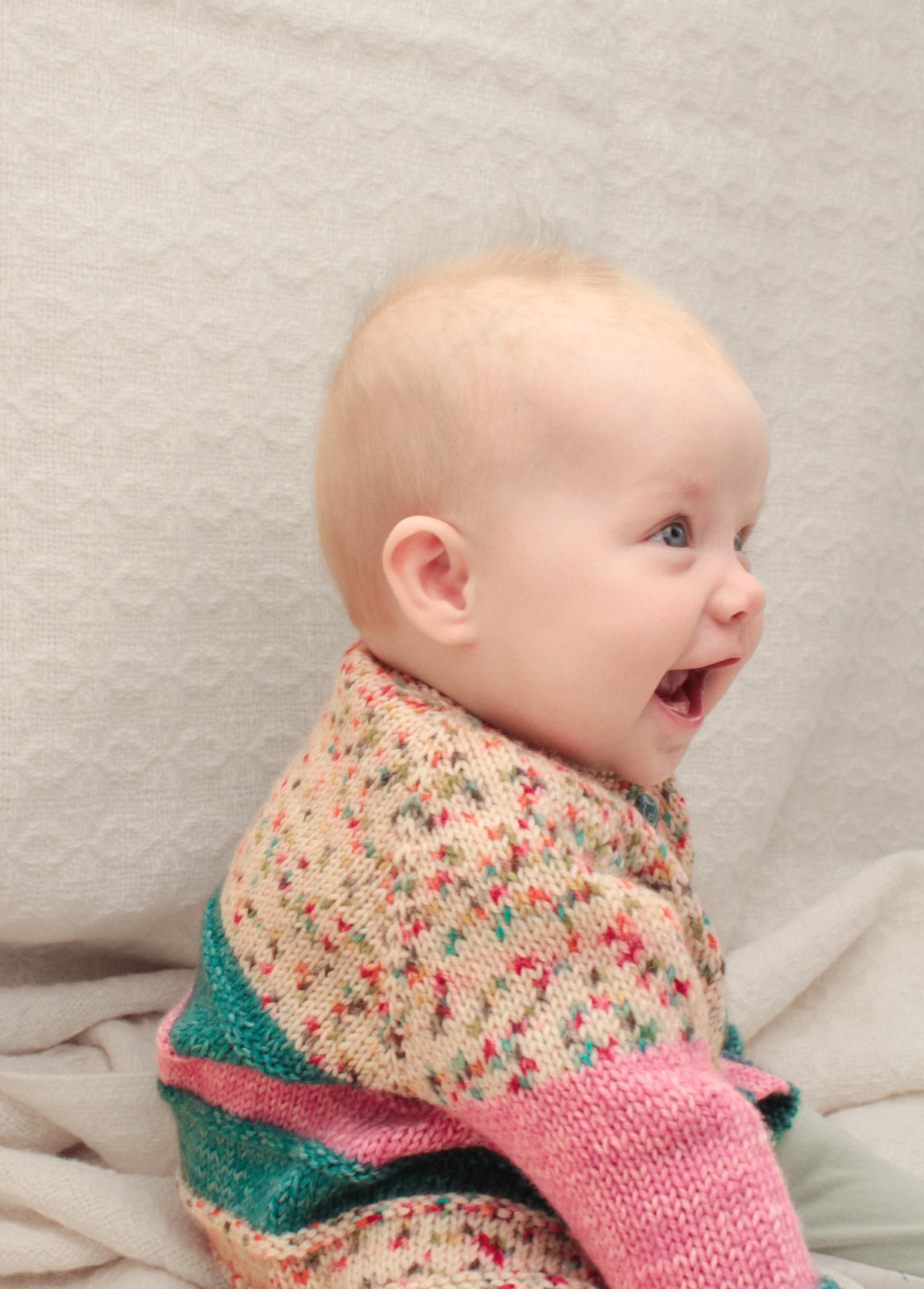 Top Down Baby Cardi by Bonnie Groening in Drops Fiesta