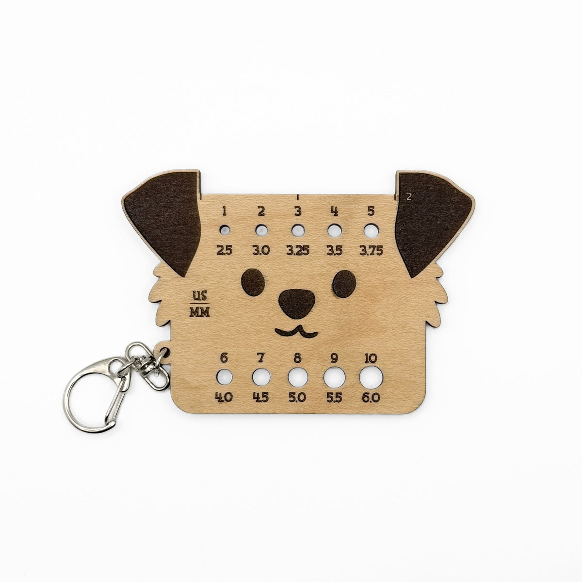 Purly Bird Wooden Needle Gauge dog