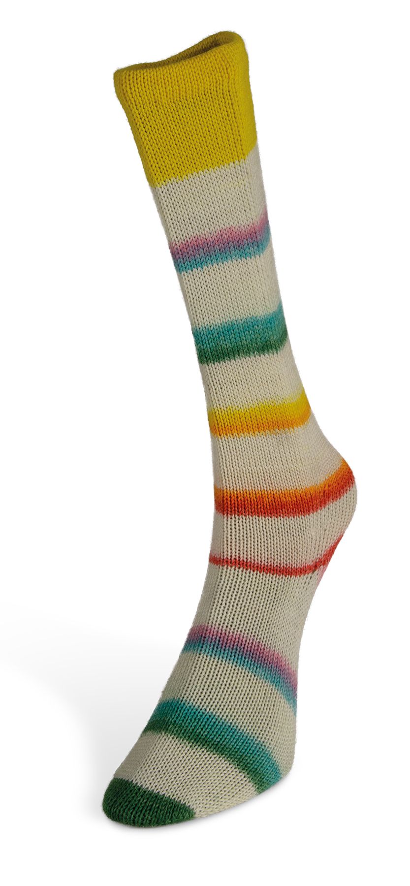 Laines du Nord Art Sock wool nylon 02 yellow turquoise green orange