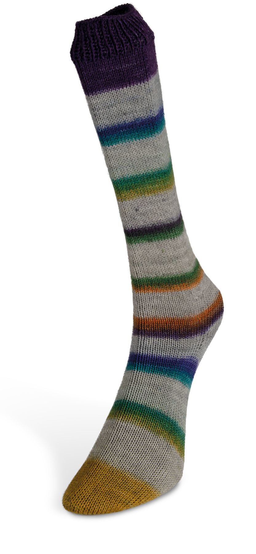 Laines du Nord Art Sock wool nylon 03 purple turquoise yellow orange 
