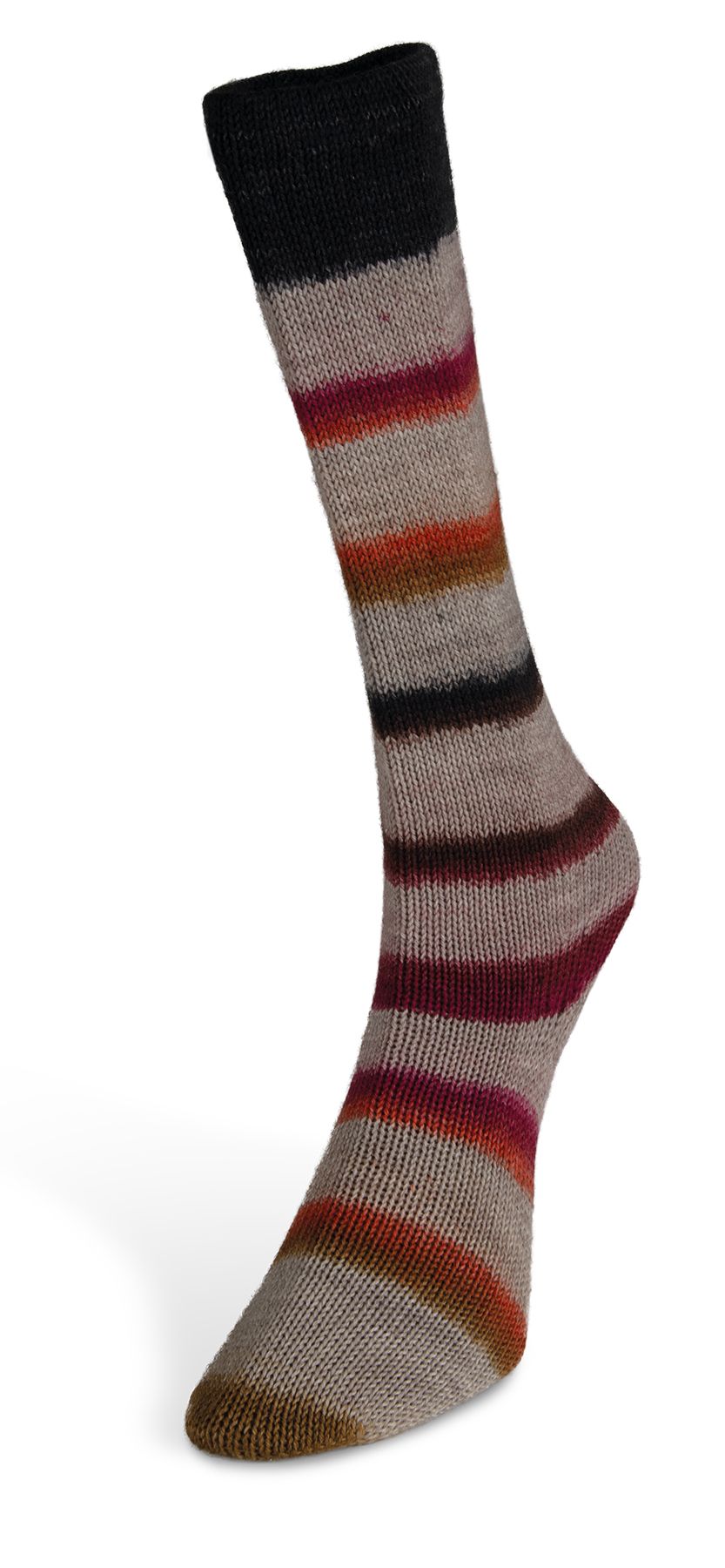 Laines du Nord Art Sock wool nylon 05 black magenta orange ochre