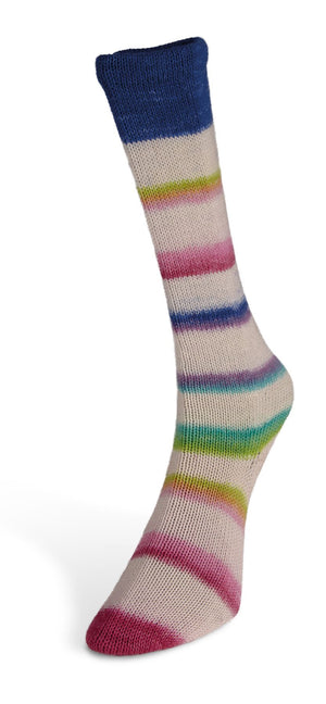 Laines du Nord Art Sock wool nylon 11 royal lime pink fuschia