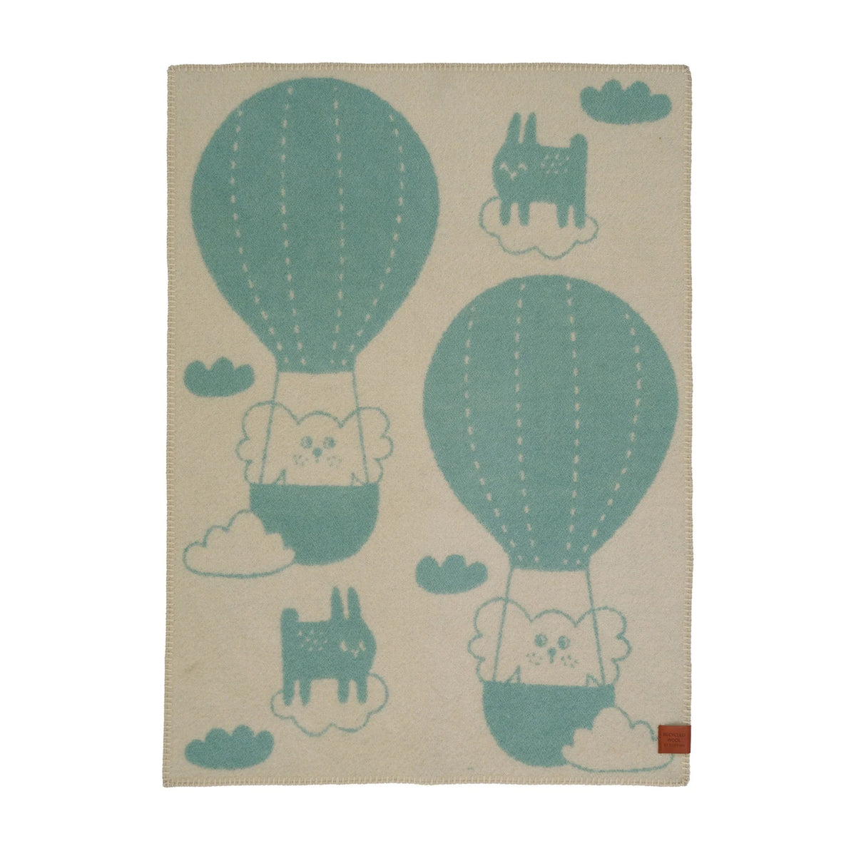 Klippan Baby Blanket recycled lambswool lambswool balloon blue and beige