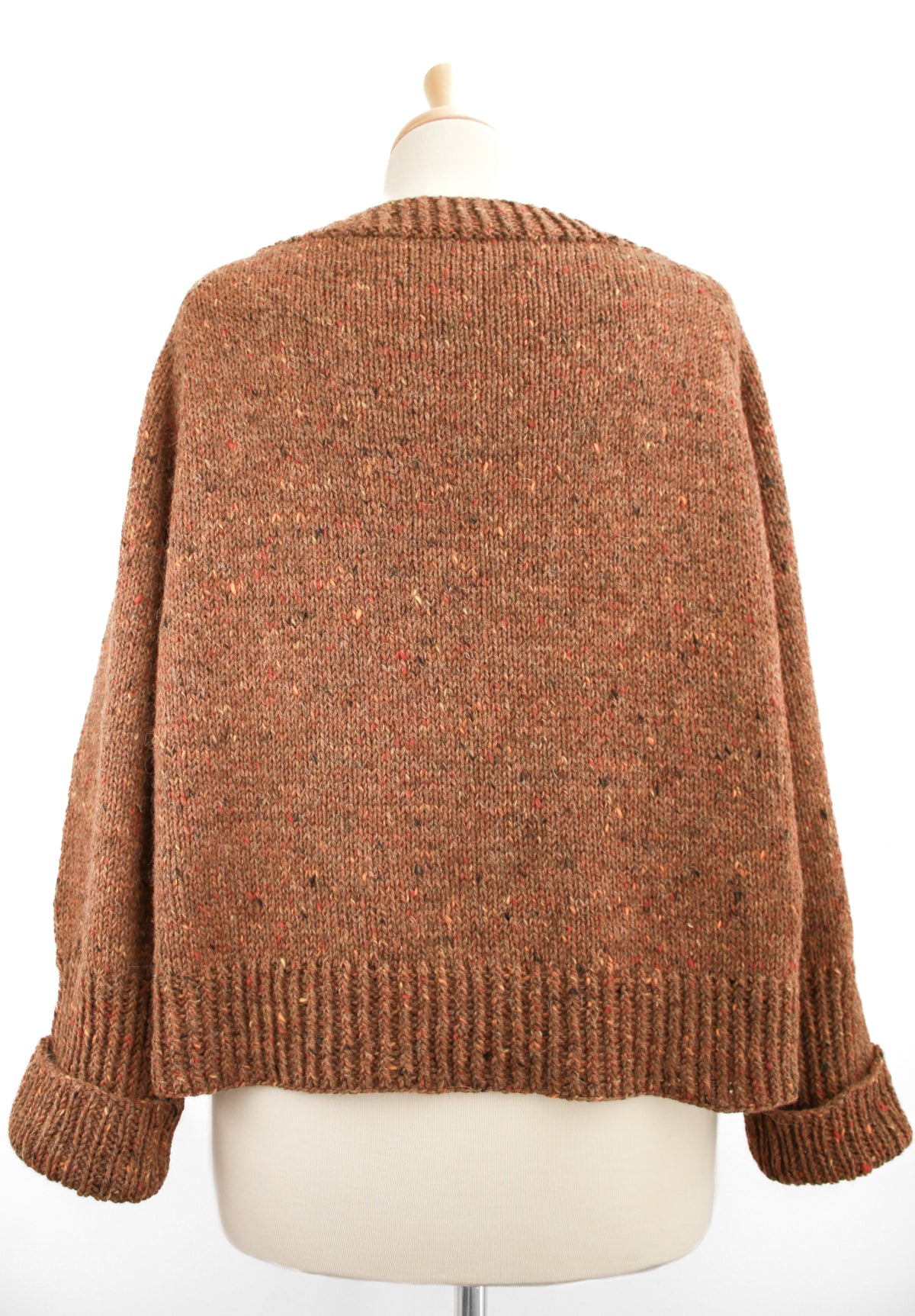 Basic V by Minimi Knit Design in Estelle Highland Alpaca Worsted Tweed