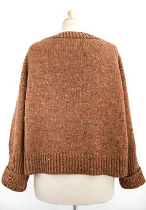 Basic V by Minimi Knit Design in Estelle Highland Alpaca Worsted Tweed