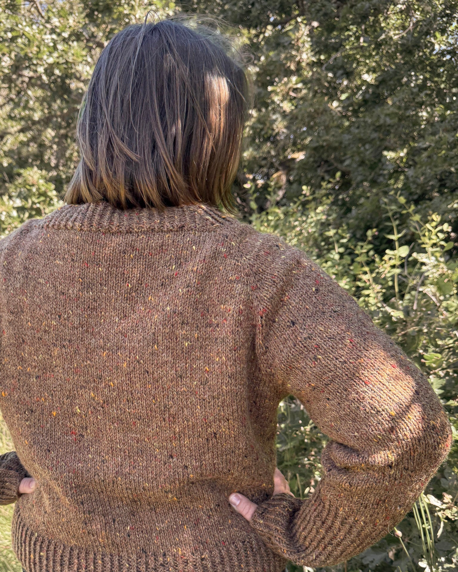 Basic V by Minimi Knit Design in Estelle Highland Alpaca Worsted Tweed