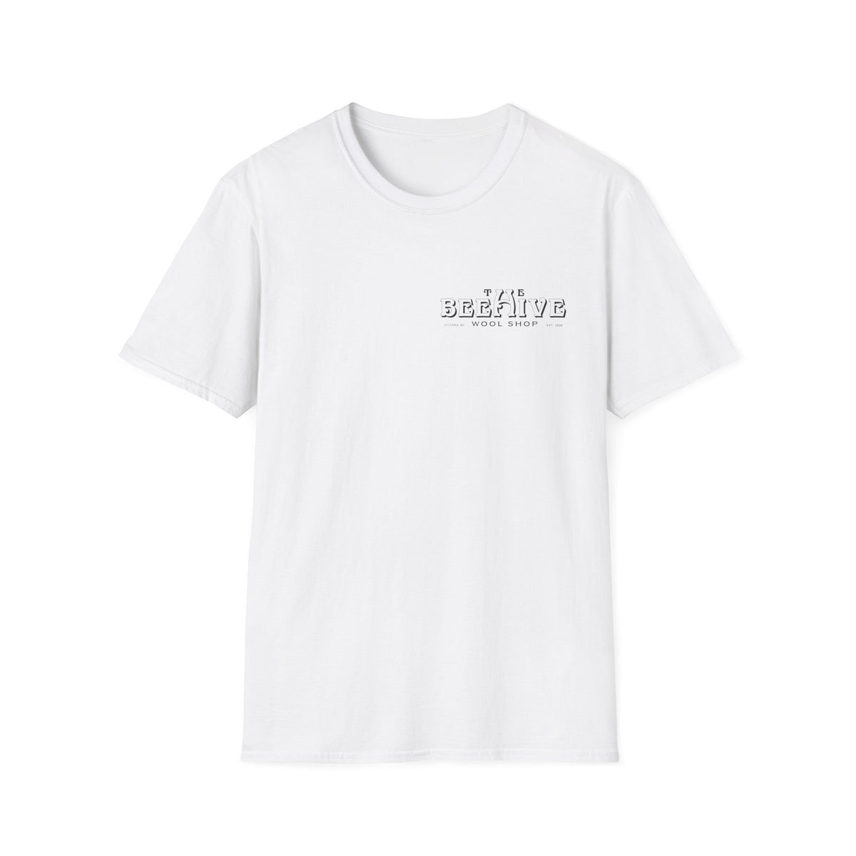 Beehive Wool Shop anniversary tshirt front