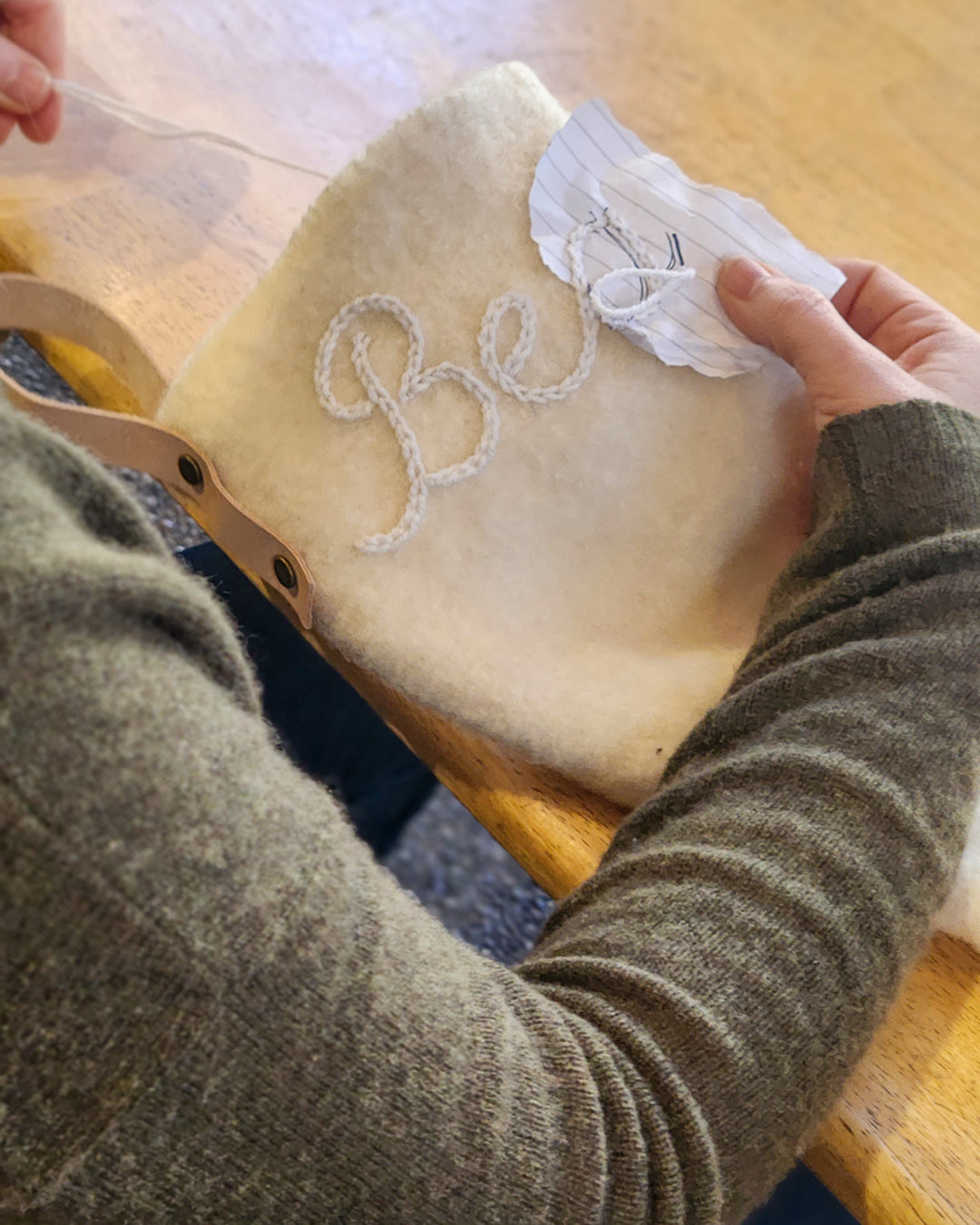 Felted Holiday Stocking Kit in Berroco Lanas embroidery