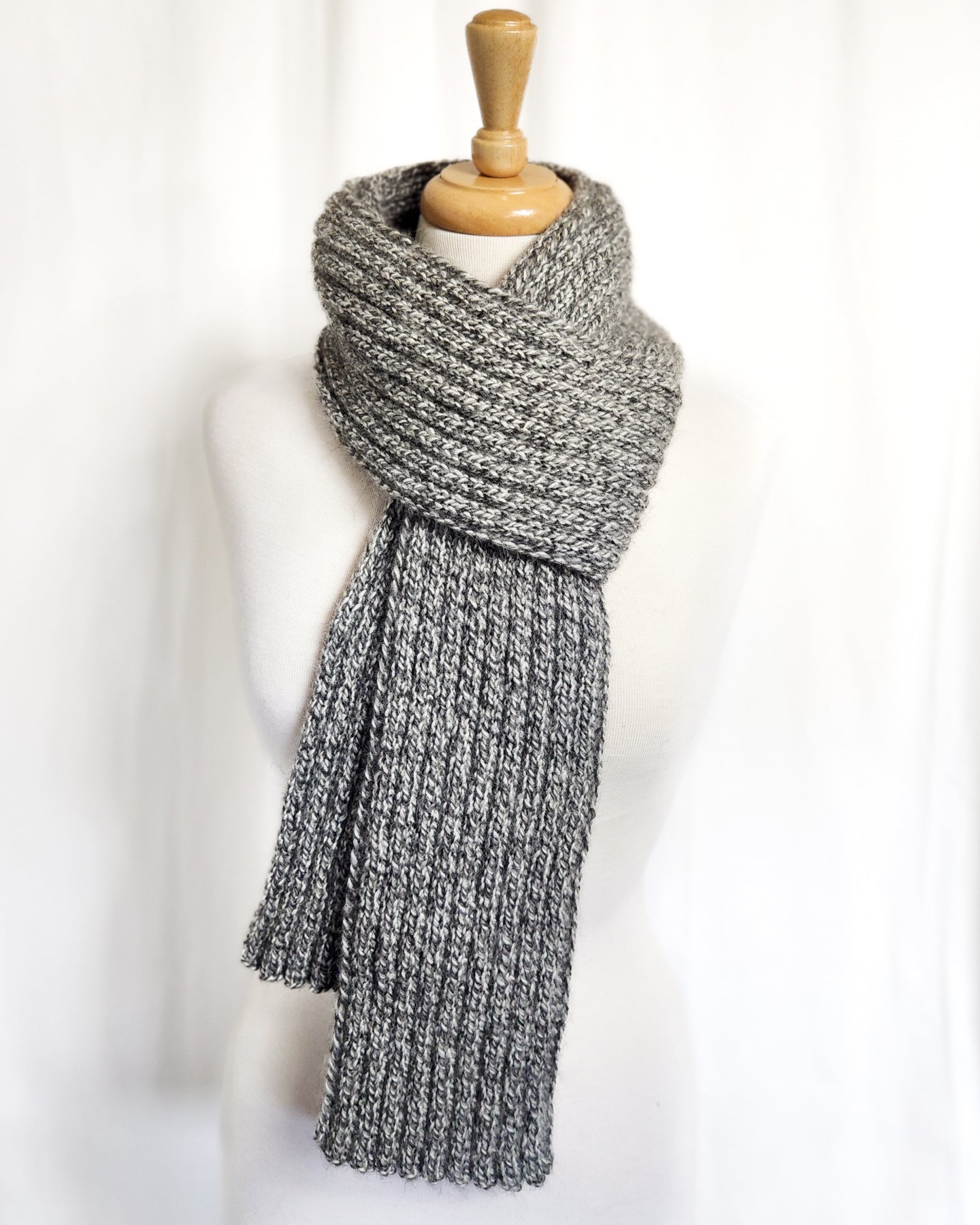 Classic Ribbed Scarf in Berroco Ultra Alpaca.