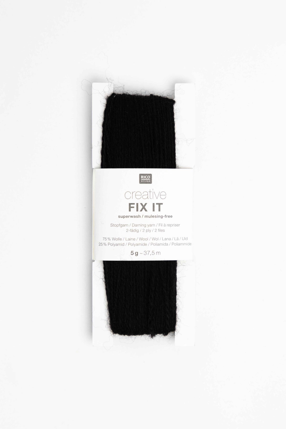 creative fix it darning yarn wool polyamide Rico black