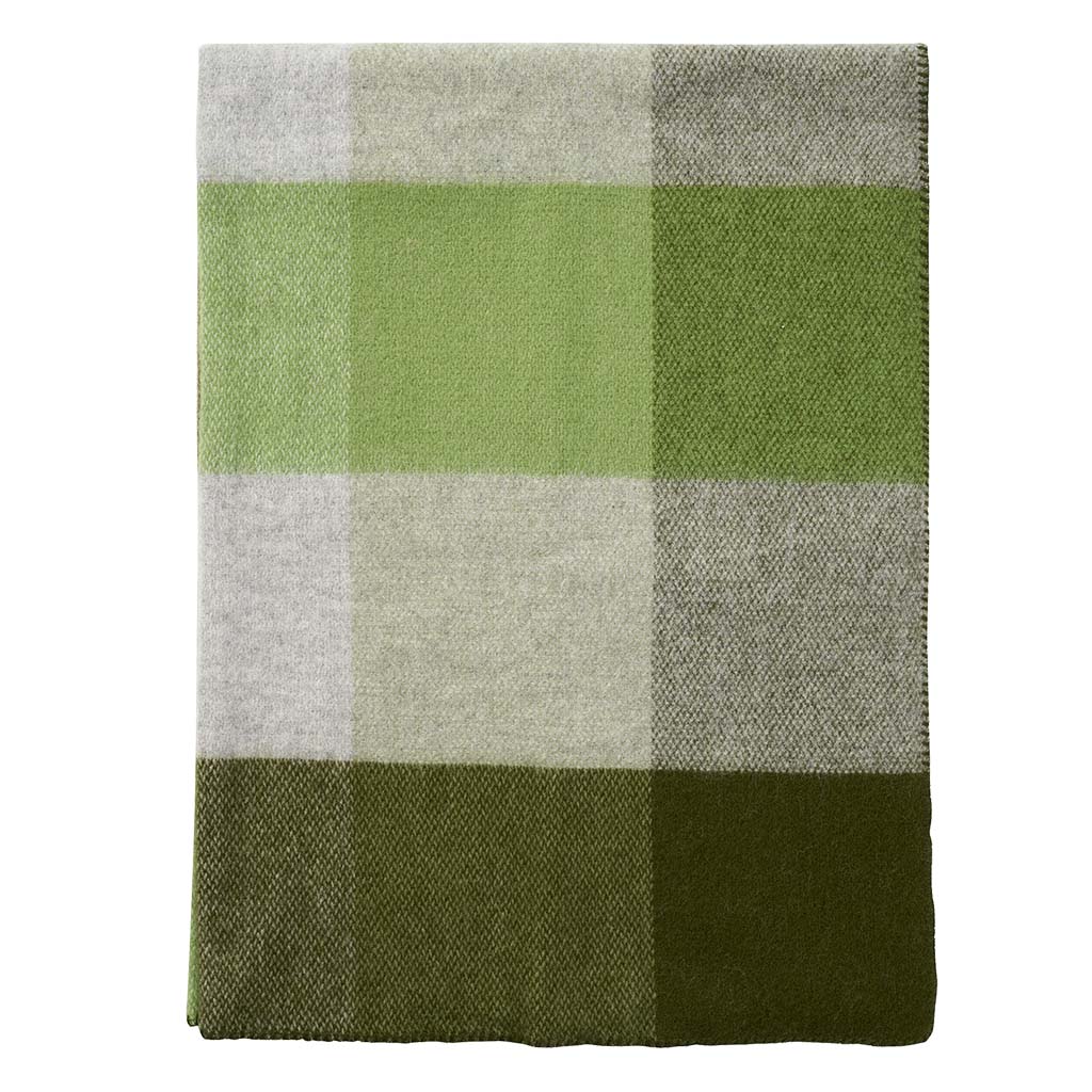 Klippan Lambswool Throw lambswool block green