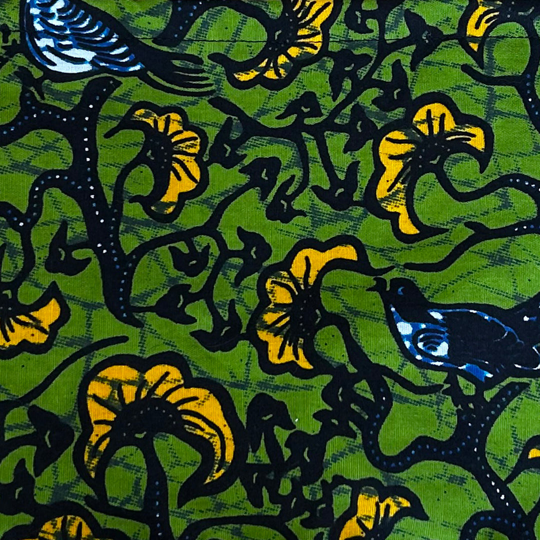 Moja Boutique Small Drawstring Project Bag cotton blue bird