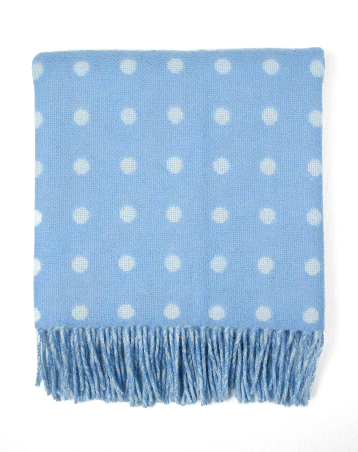Foxford Woolen Mills Baby Blanket lambswool blue spot