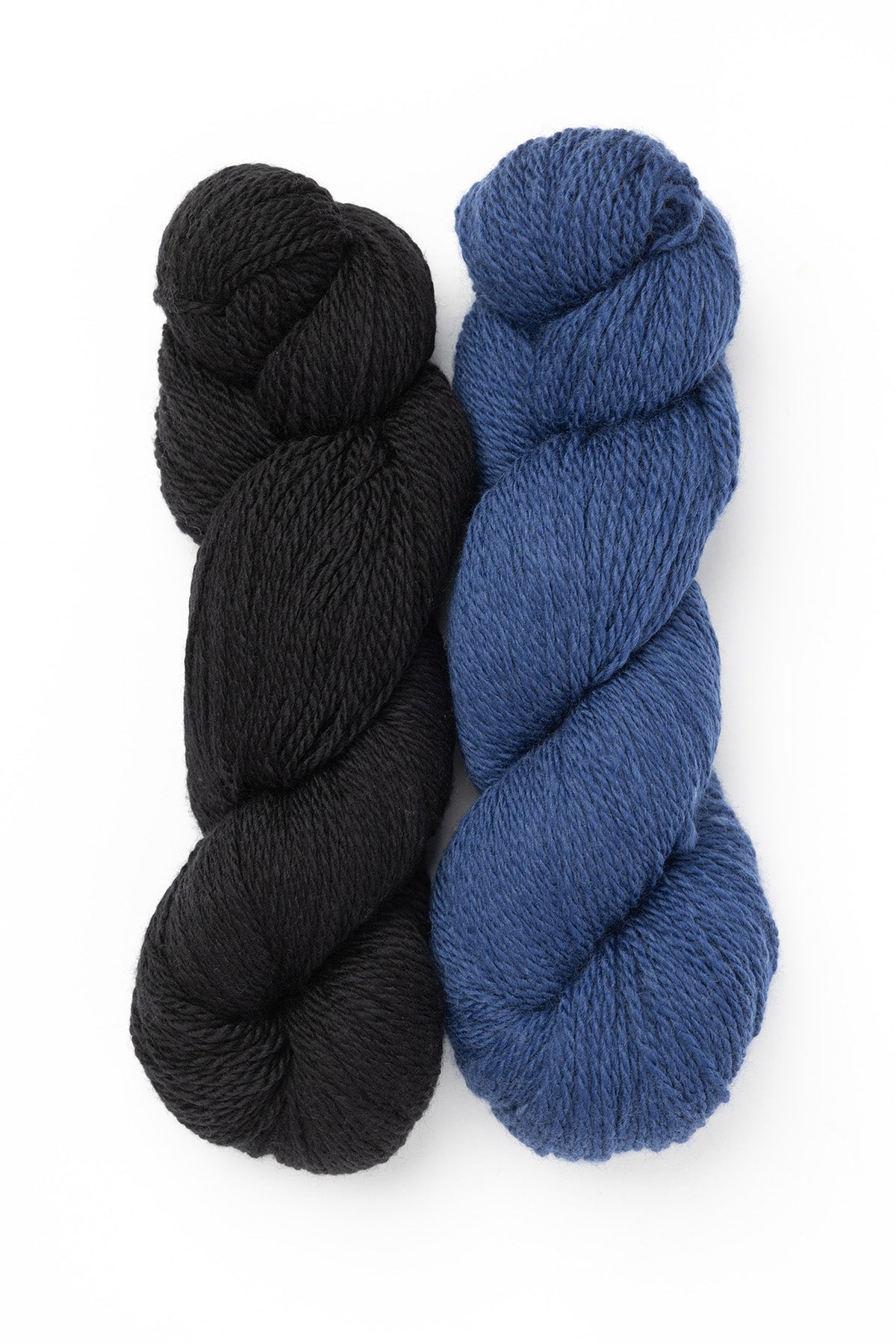 Striped Ribbed Beanie Kit in Merino Yak blues in the night