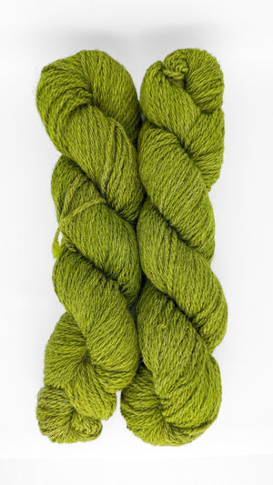 Hazel New Wave Fibre alpaca romeldale wool angora chartreuse