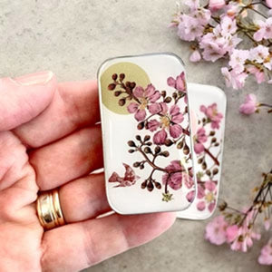 Firefly Notes Notions Tin resin cherry blossom and swallow