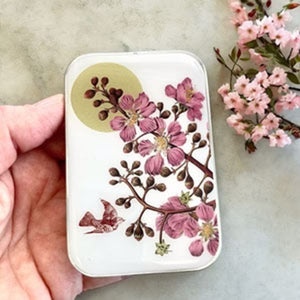 Firefly Notes Notions Tin resin cherry blossom and swallow