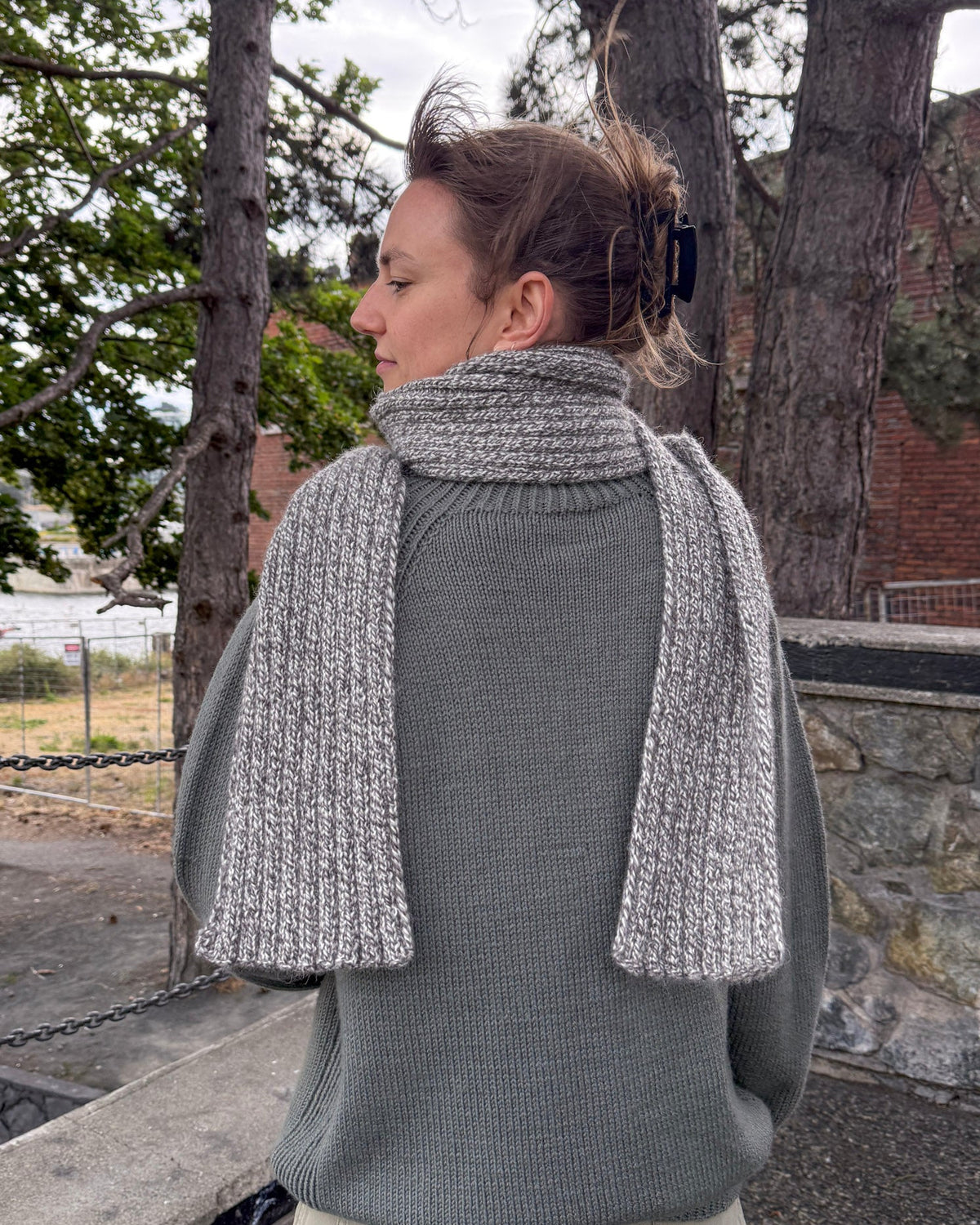 Classic Ribbed Scarf in Berroco Ultra Alpaca.