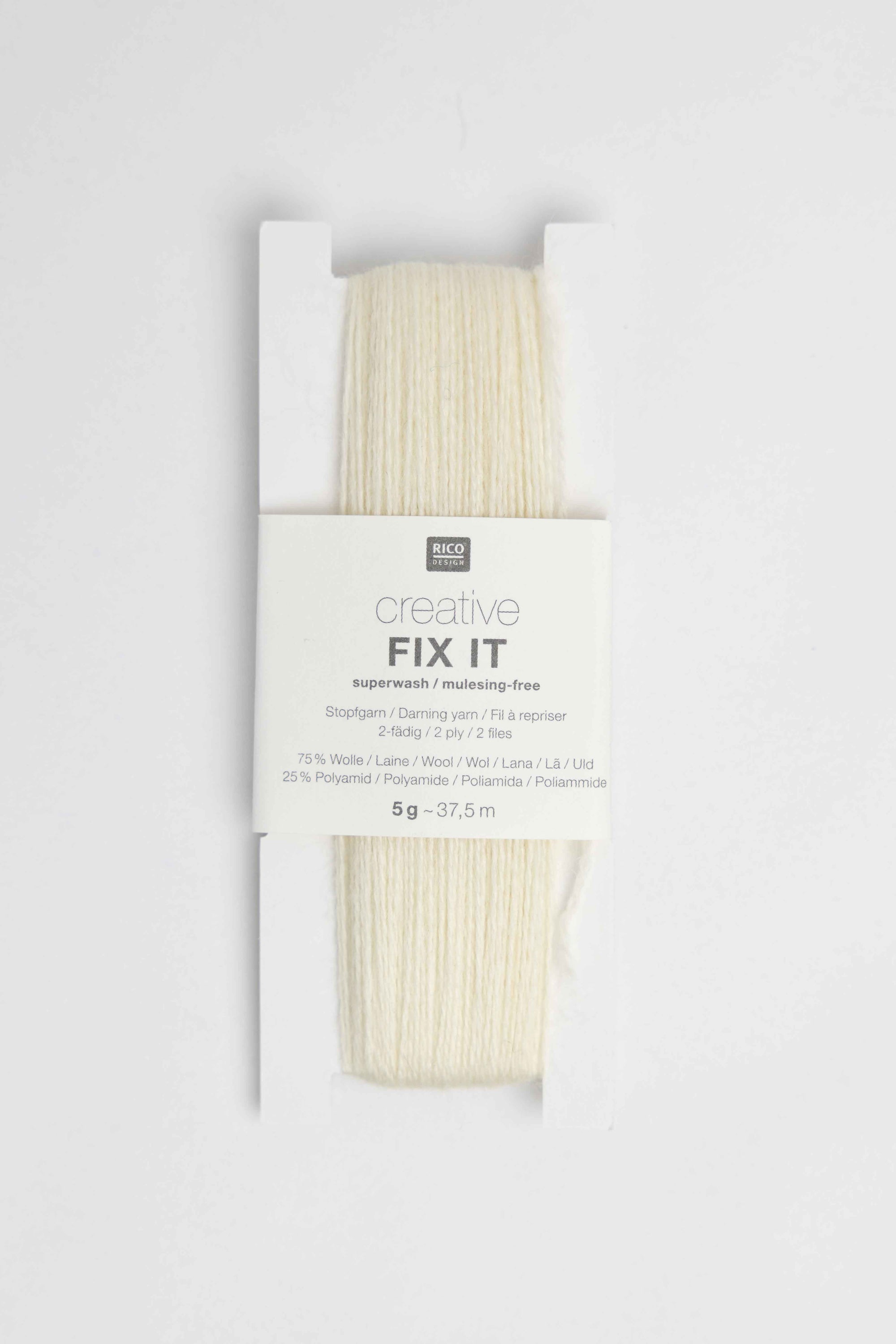 creative fix it darning yarn wool polyamide Rico cream