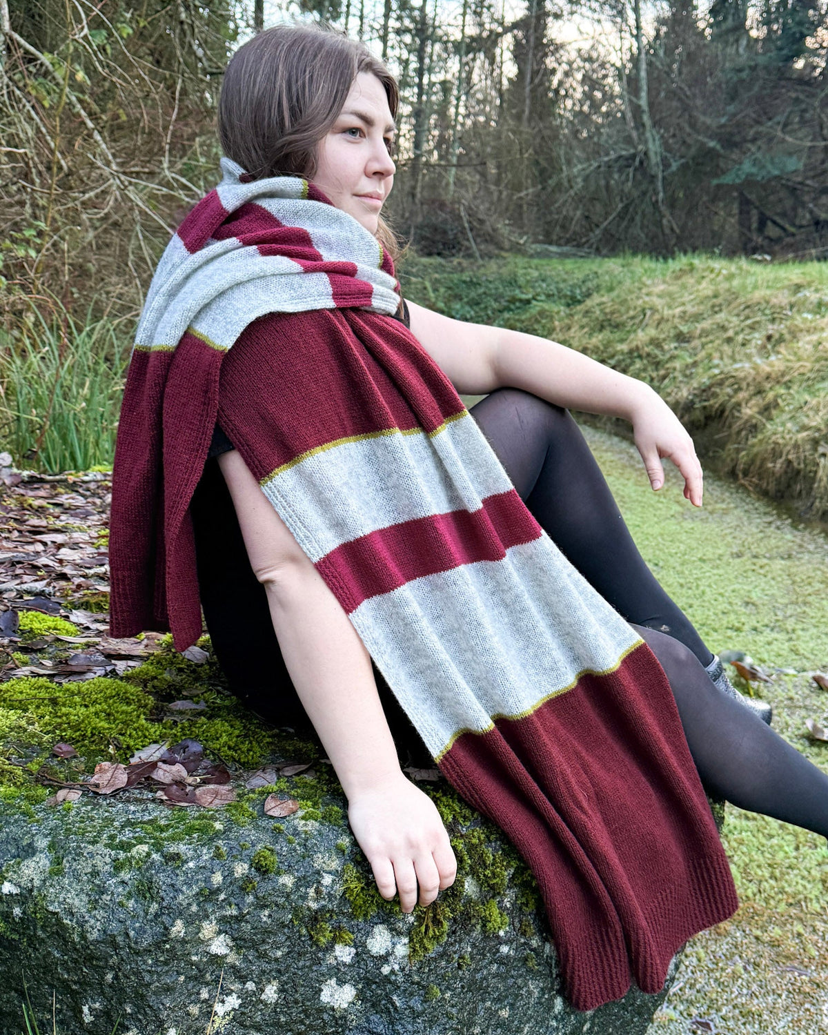 Crossroads Wrap - Striped Version in Filcolana Saga.