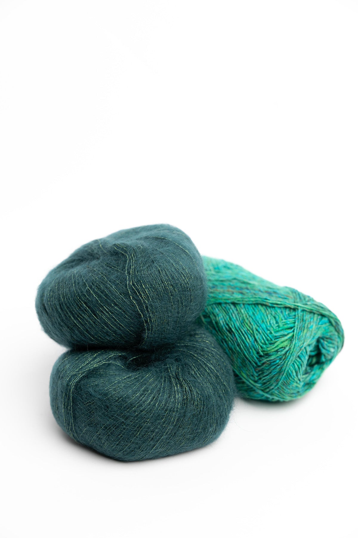 Whiffin Cowl in Noro Silk Garden Sock and De Rerum Natura Berenice wool mohair silk polyamide cypress