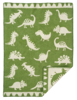 Klippan Baby Blanket eco lambswool dino green