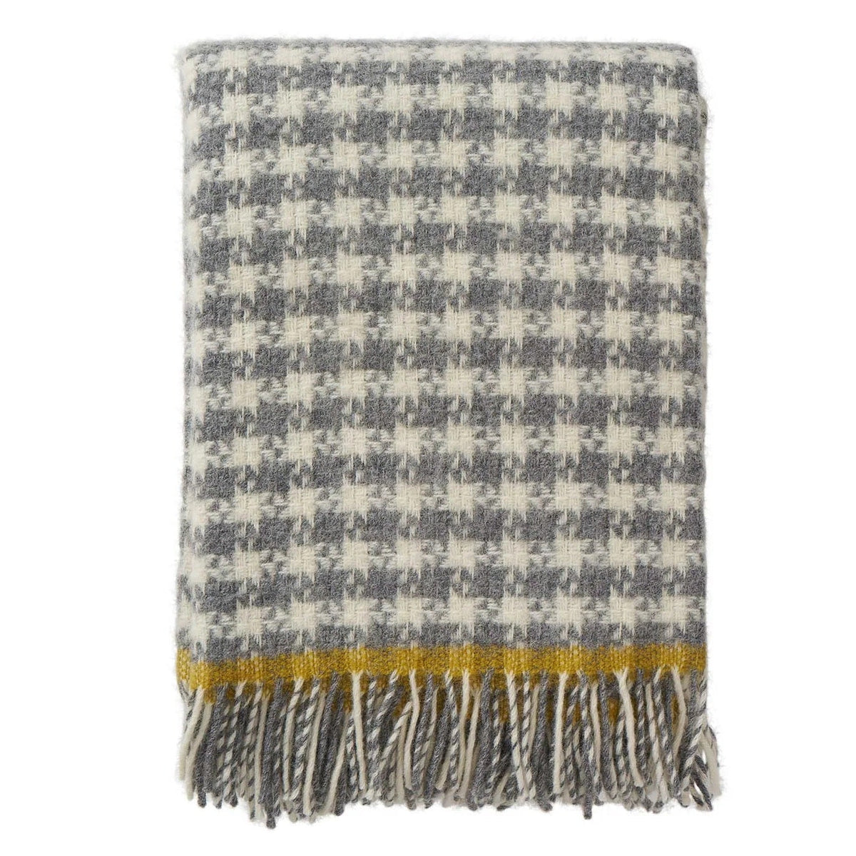 Klippan Lambswool Throw lambswool dogstooth grey yellow