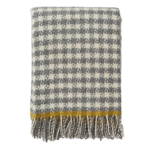 Klippan Lambswool Throw lambswool dogstooth grey yellow