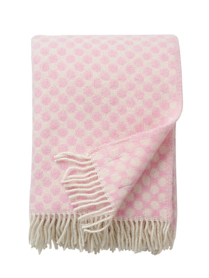 Klippan Gotland Throw wool dots pink