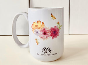 Katrinn Pelletier Illustration Ceramic Mug ceramic dye flowers