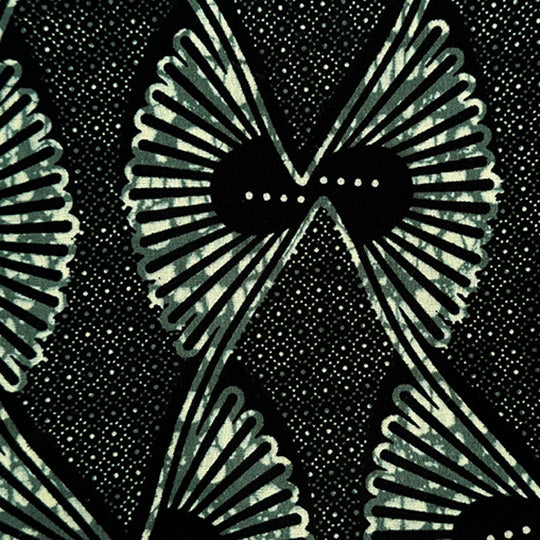 Moja Boutique Small Drawstring Project Bag cotton feather and fan