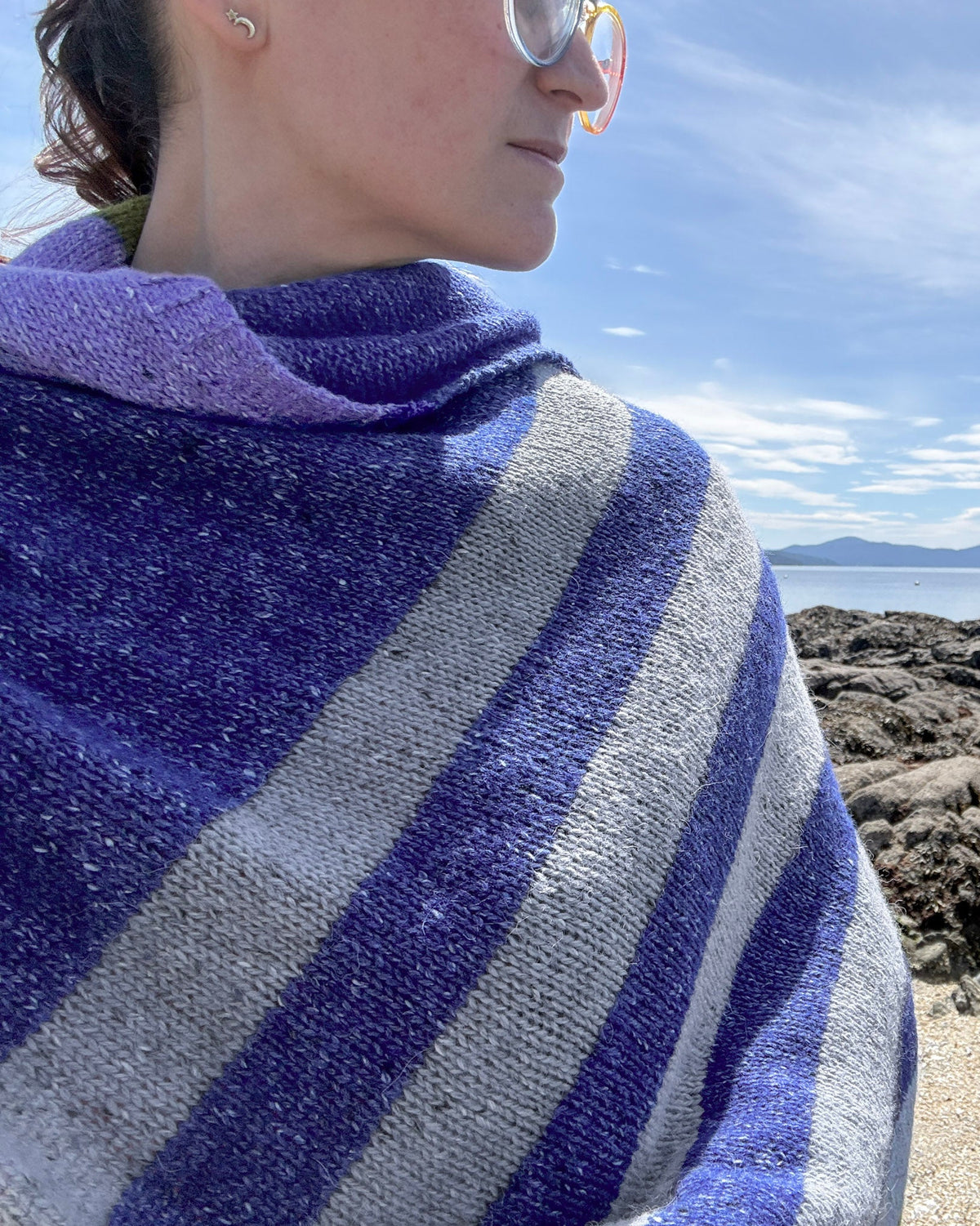 Fisgard Lighthouse Shawl in Felted Tweed.